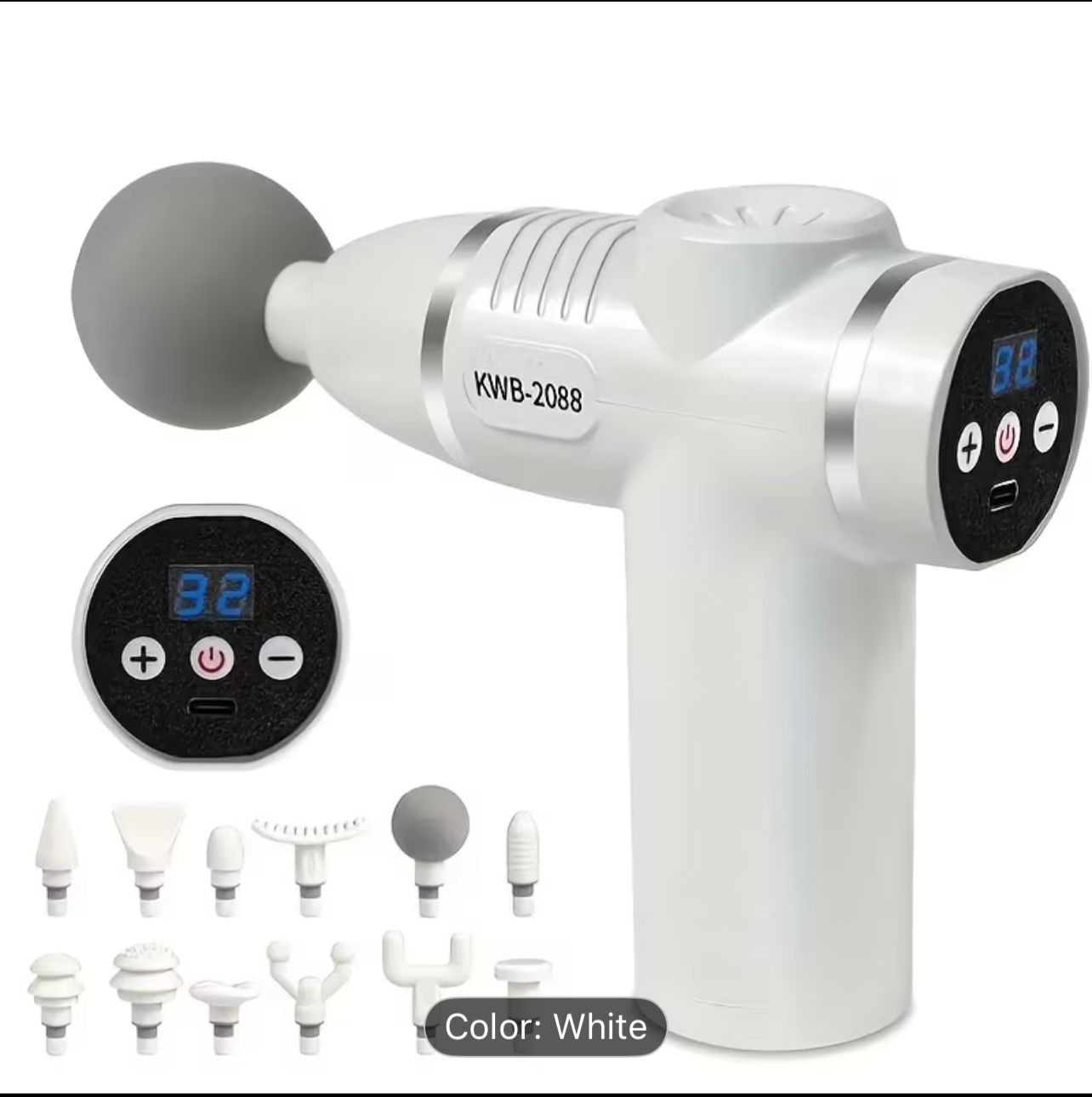 مسدس مساج ميني بشاشة رقمية – 12 رأس